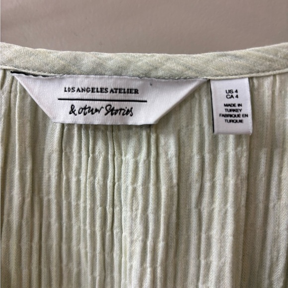 & Other Stories Oversized Pale Green Women's Dress - Picture 4 of 6